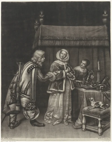 Geweigerde brief by Wallerant Vaillant, print, 1668-1677