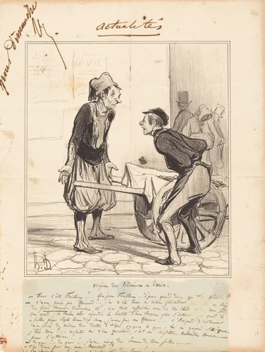 Origine des Bédoins a Paris by Honoré Daumier, print, 1841