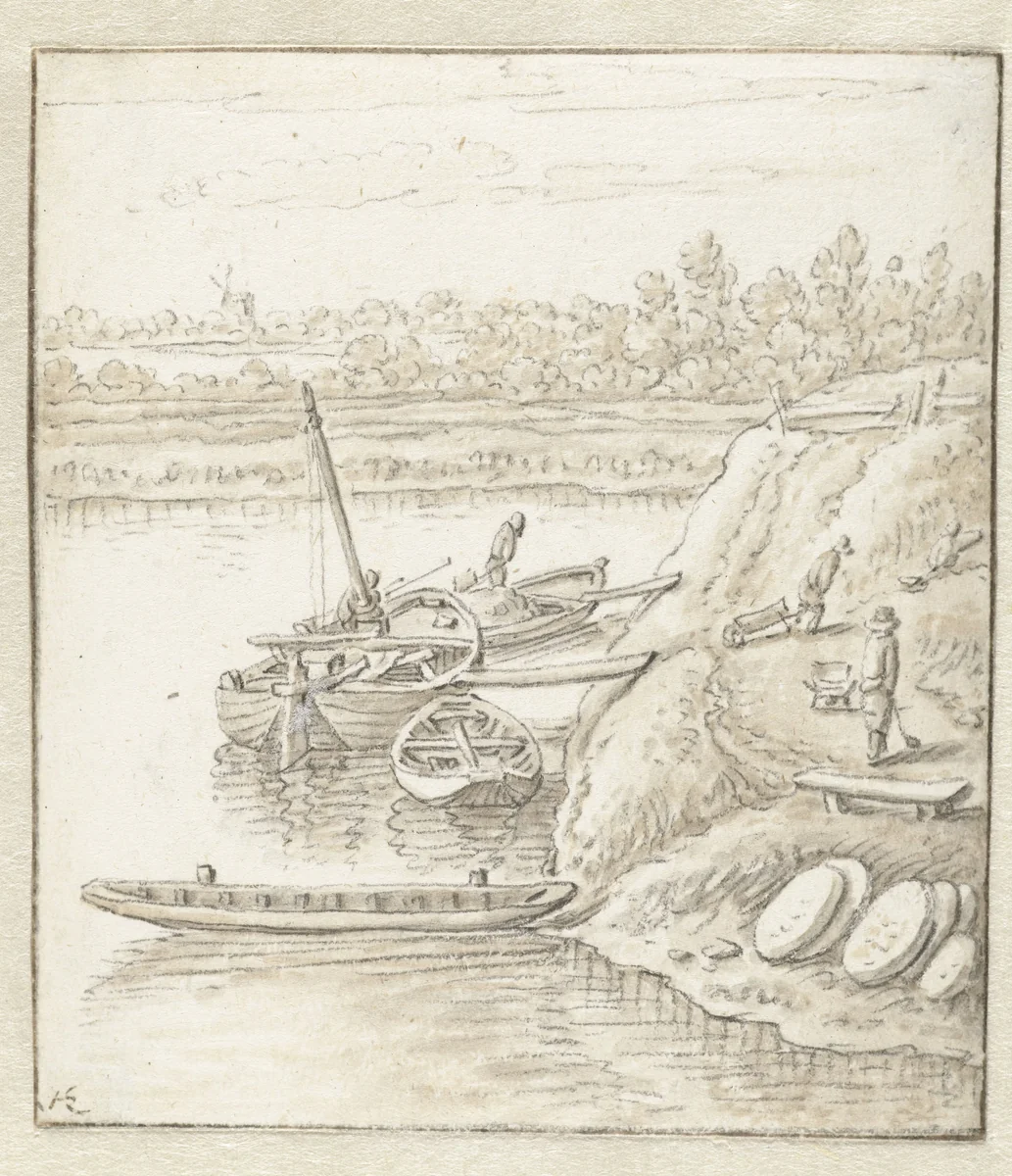 De molenstenen by Herman Saftleven, drawing, 1619-1685