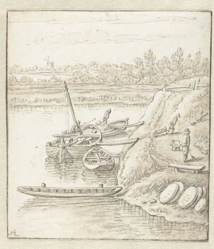 De molenstenen by Herman Saftleven, drawing, 1619-1685