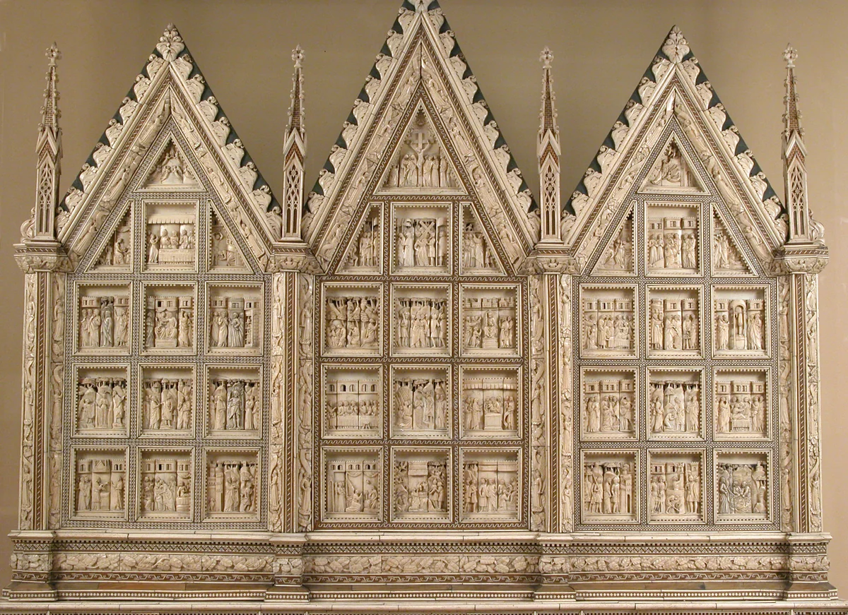 Altarpiece with the Lives of Jesus, Saint John the Baptist, and Saint John the Evangelist by Baldassare degli Embriachi, other, 1390-1400