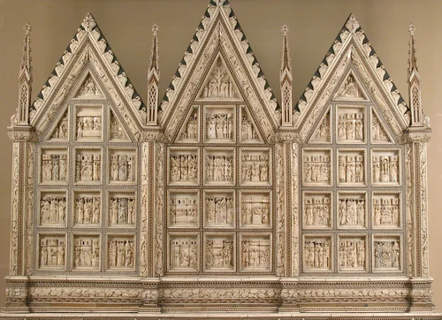 Altarpiece with the Lives of Jesus, Saint John the Baptist, and Saint John the Evangelist by Baldassare degli Embriachi, other, 1390-1400