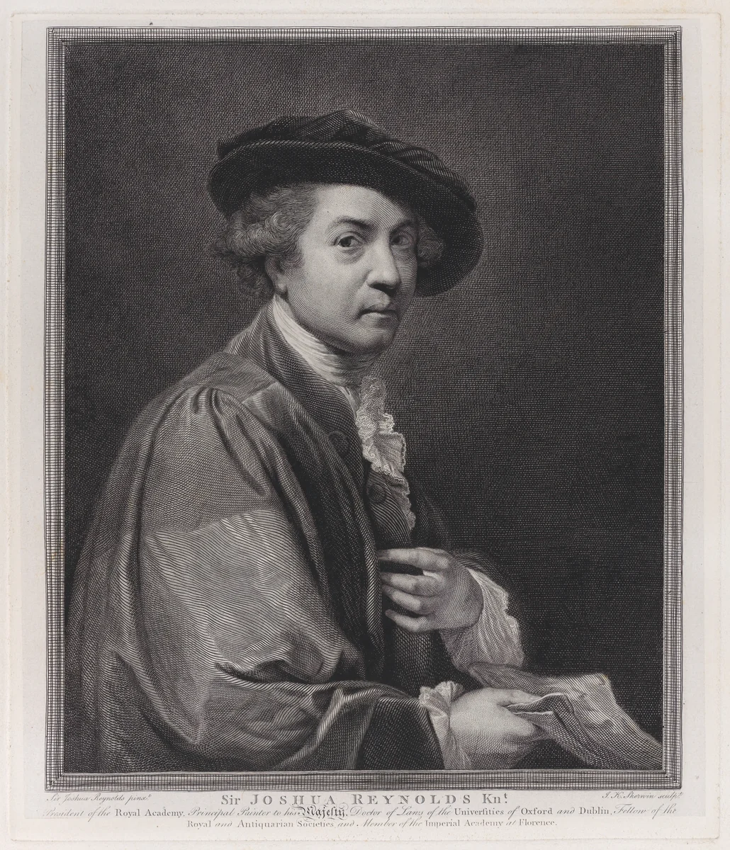 Sir Joshua Reynolds by John Keyse Sherwin, print, 1784