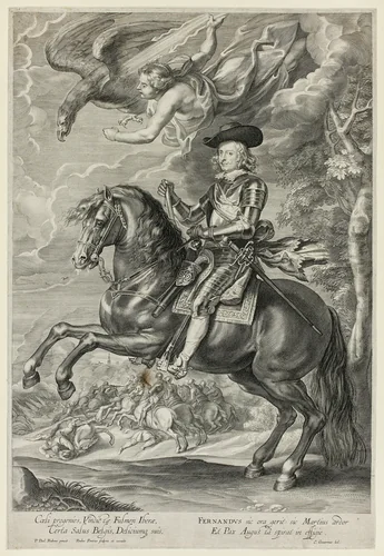 Ferdinand of Austria on Horseback by Paulus Pontius, print, 1636-1646