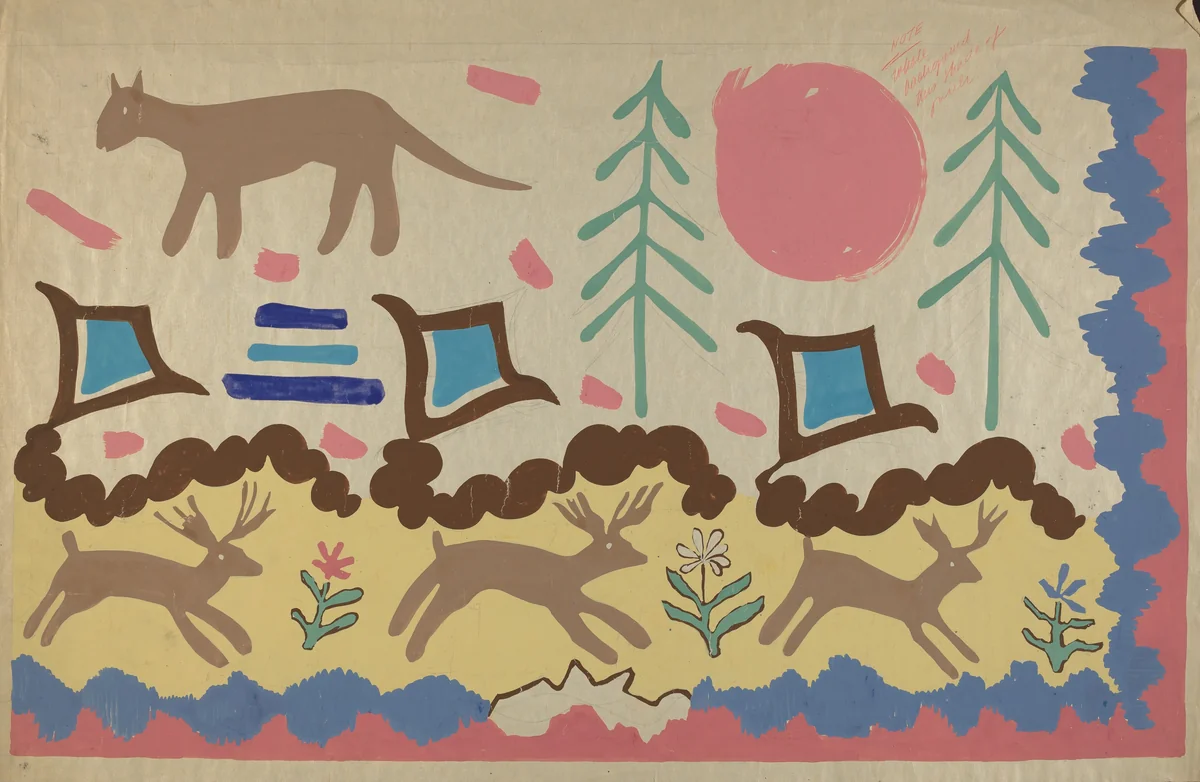 Textile by American 20th Century, index of american design, 1935-1942