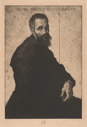 Michelangelo Buonarroti by Emil Orlik, print, 1911