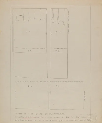 Pattern for Dress by Jean Peszel, index of american design, 1936