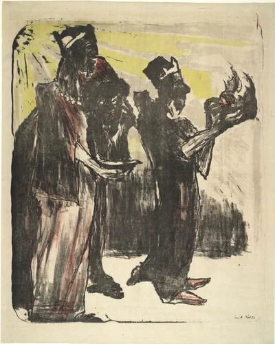 Die heiligen drei Könige (The Three Magi) by Emil Nolde, print, 1913