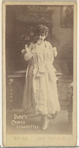 Card Number 68, Ida Mulle, from the Actors and Actresses series (N145-4) issued by Duke Sons & Co. to promote Cameo Cigarettes by W. Duke, Sons & Co., photograph, 1880-1889