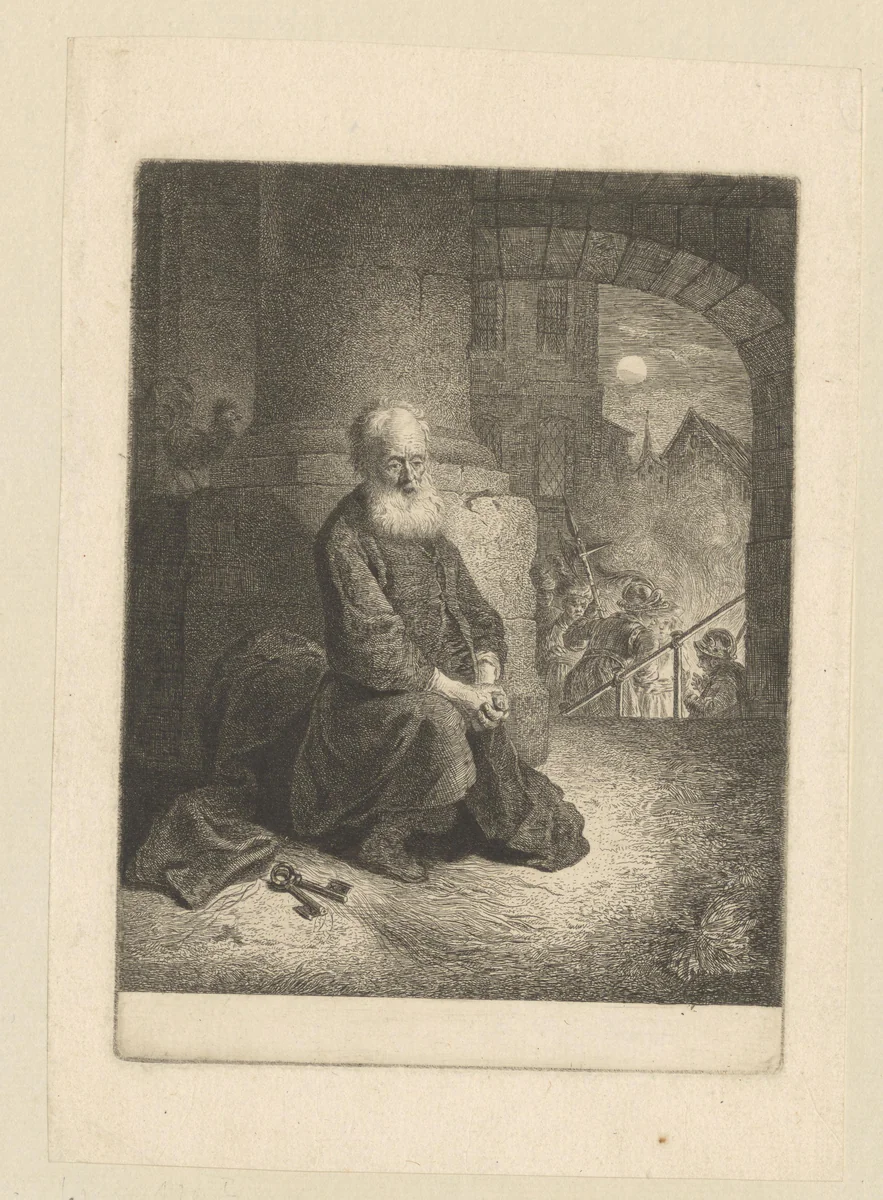 Berouw van Petrus by Georg Friedrich Schmidt, print, 1770