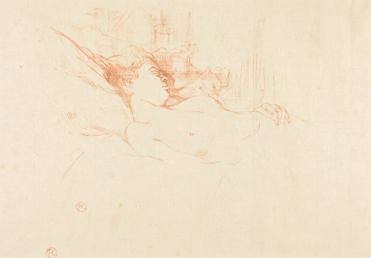 Sleep (Le sommeil) by Henri de Toulouse-Lautrec, print, 1896