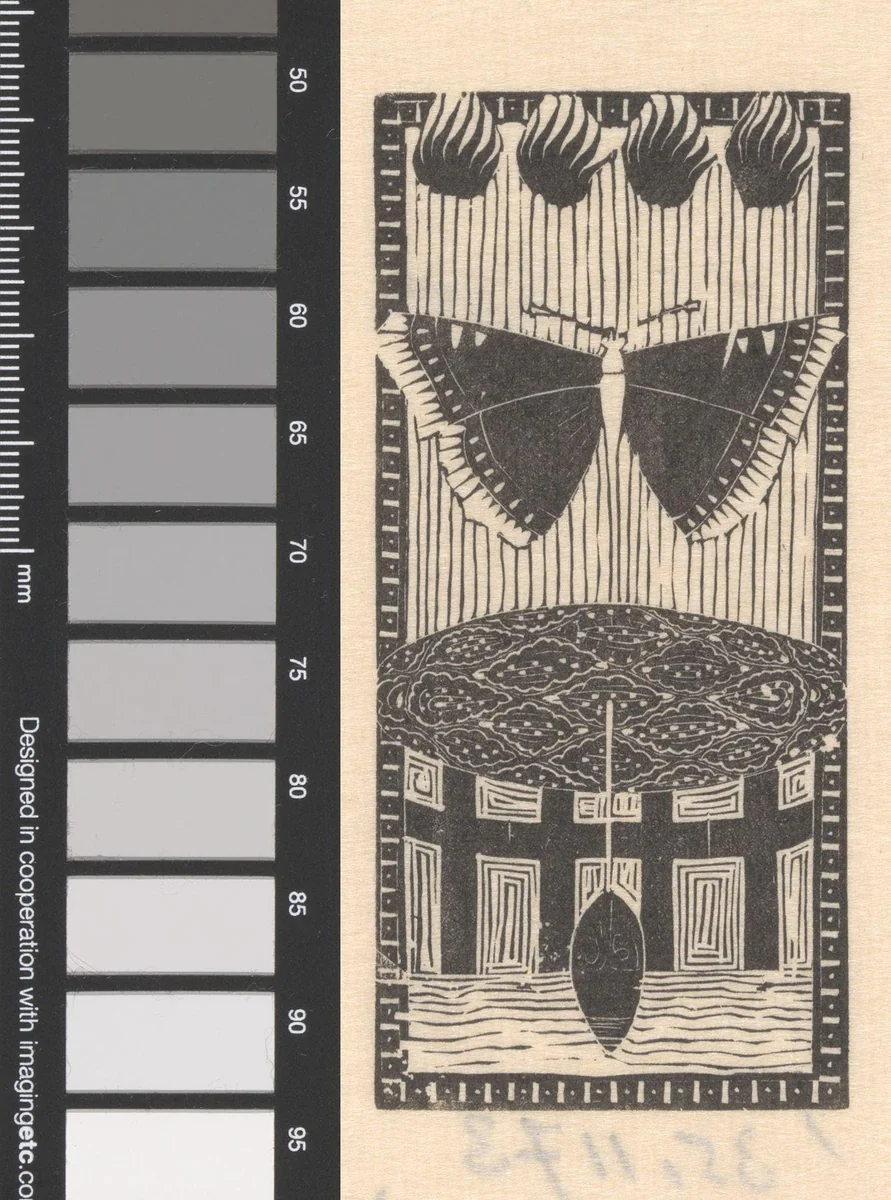 Vlinder en vlammen by Mathieu Lauweriks, print, 1895