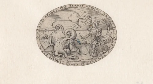 Apollo verslaat Python by Unknown, print, 1565-1611