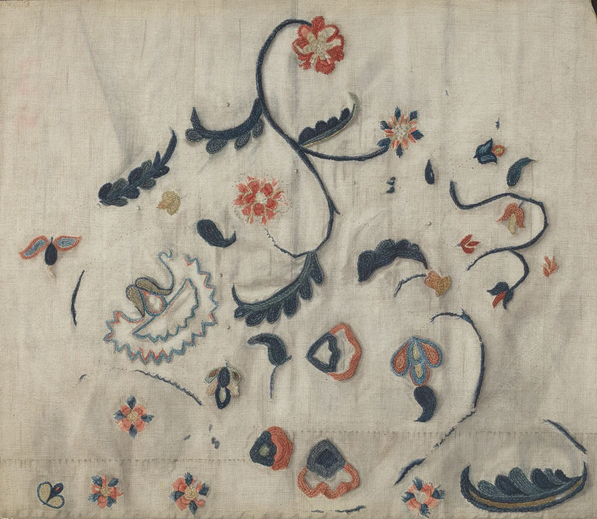 Embroidered Petticoat (Detail) by Mildred E. Bent, index of american design, 1935-1942