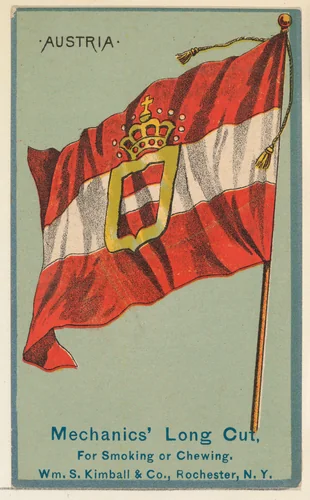 Austria, from the National Flags series (N195) issued by Wm. S. Kimball & Co. by William S. Kimball & Company, print, 1891