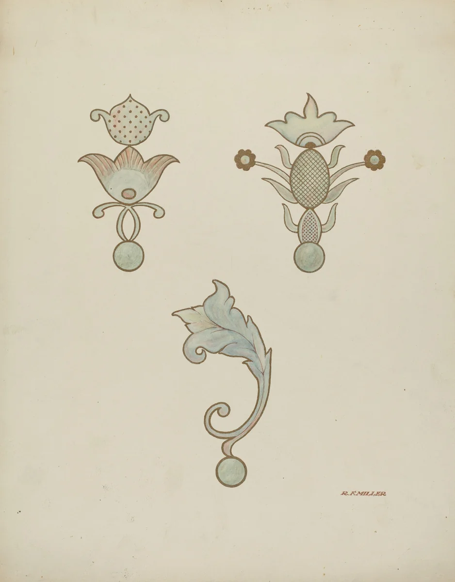Painted Ceiling Decorations by Randolph F. Miller, index of american design, 1940