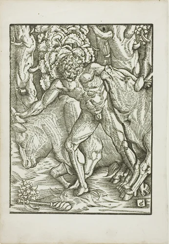 The Labors of Hercules: Capture of the Oxen of the Geryones in Erythia by Gabriel Salmon, print, 1523-1533