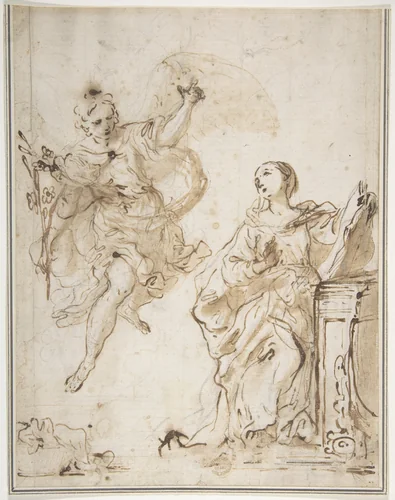 The Annunciation by Antonio Gionima, drawing, 1726-1736