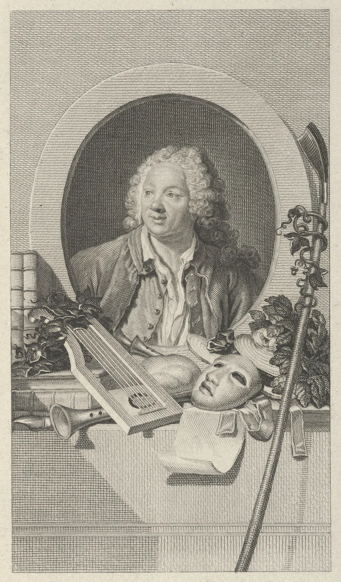 J. B. Rousseau, after Aved by Jean Louis Anselin, print, 1795