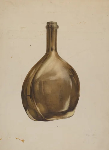 Whiskey Flask by G.A. Spangenberg, index of american design, 1938