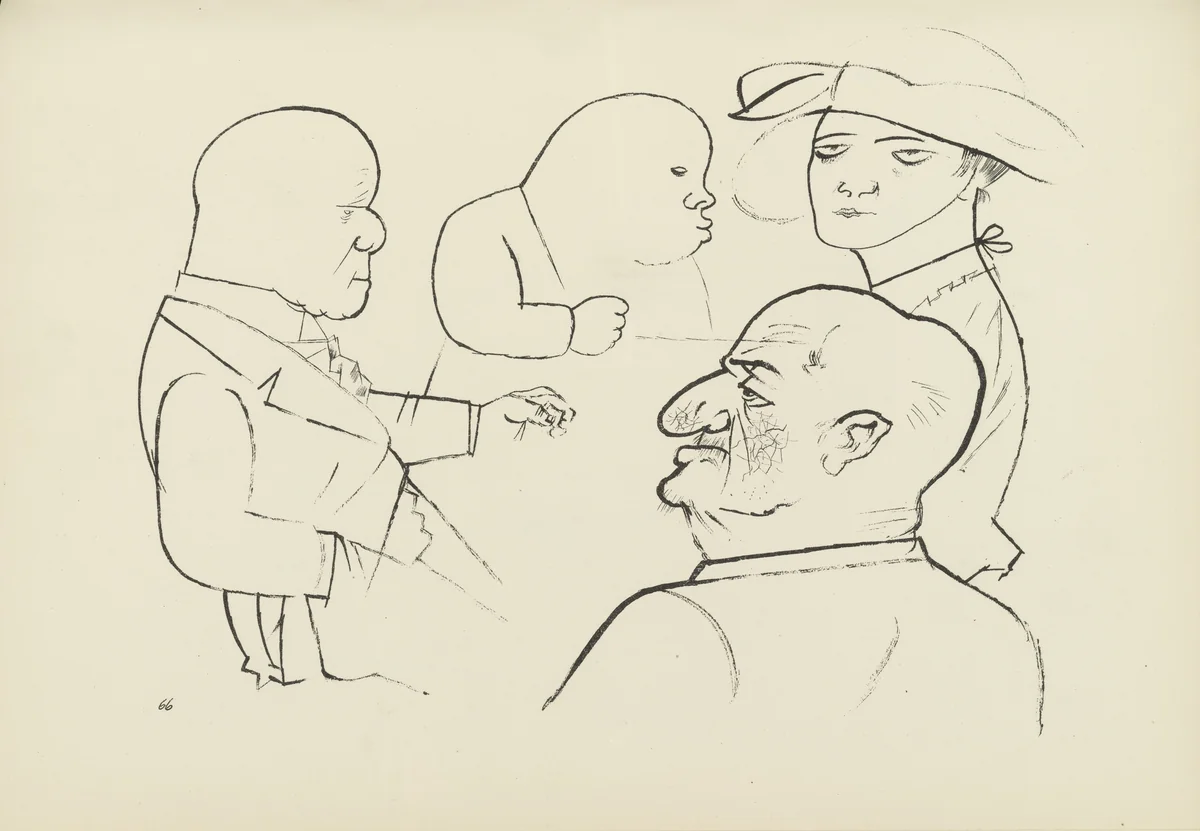 Haifische (plate, folio 81) from Ecce Homo by George Grosz, illustrated book, 1922