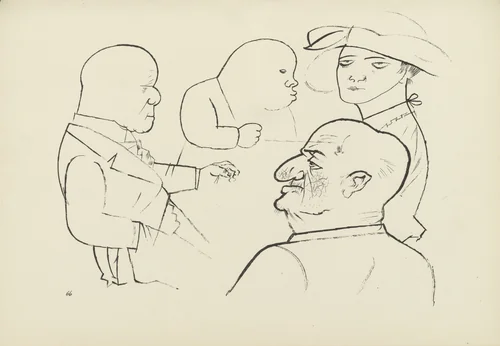 Haifische (plate, folio 81) from Ecce Homo by George Grosz, illustrated book, 1922