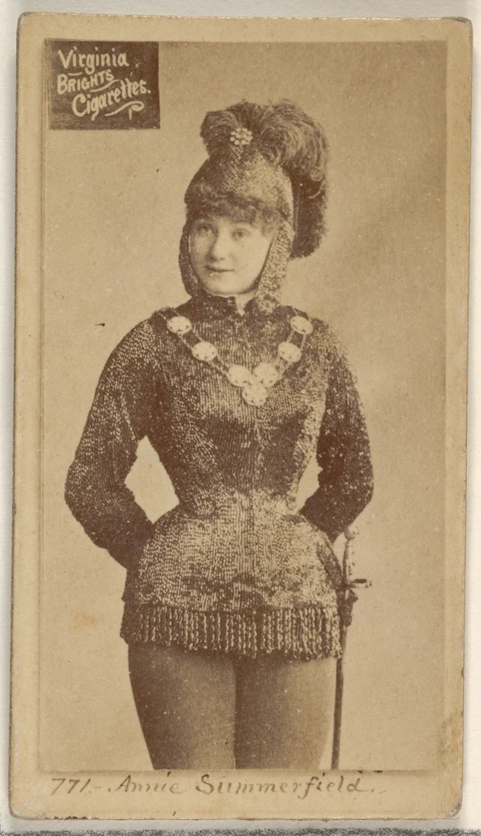 Card 771, Annie Summerfield, from the Actors and Actresses series (N45, Type 2) for Virginia Brights Cigarettes by Allen & Ginter, photograph, 1885-1891