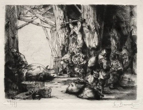 La Boucherie Militaire by Auguste Brouet, print, 1890-1925