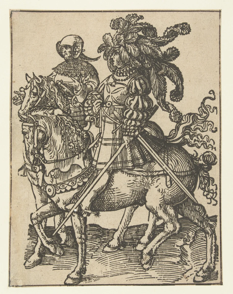 Willem V en Albrecht by Jacob Cornelisz van Oostsanen, print, 1518