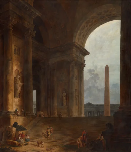 The Obelisk by Hubert Robert, painting, 1787-1788