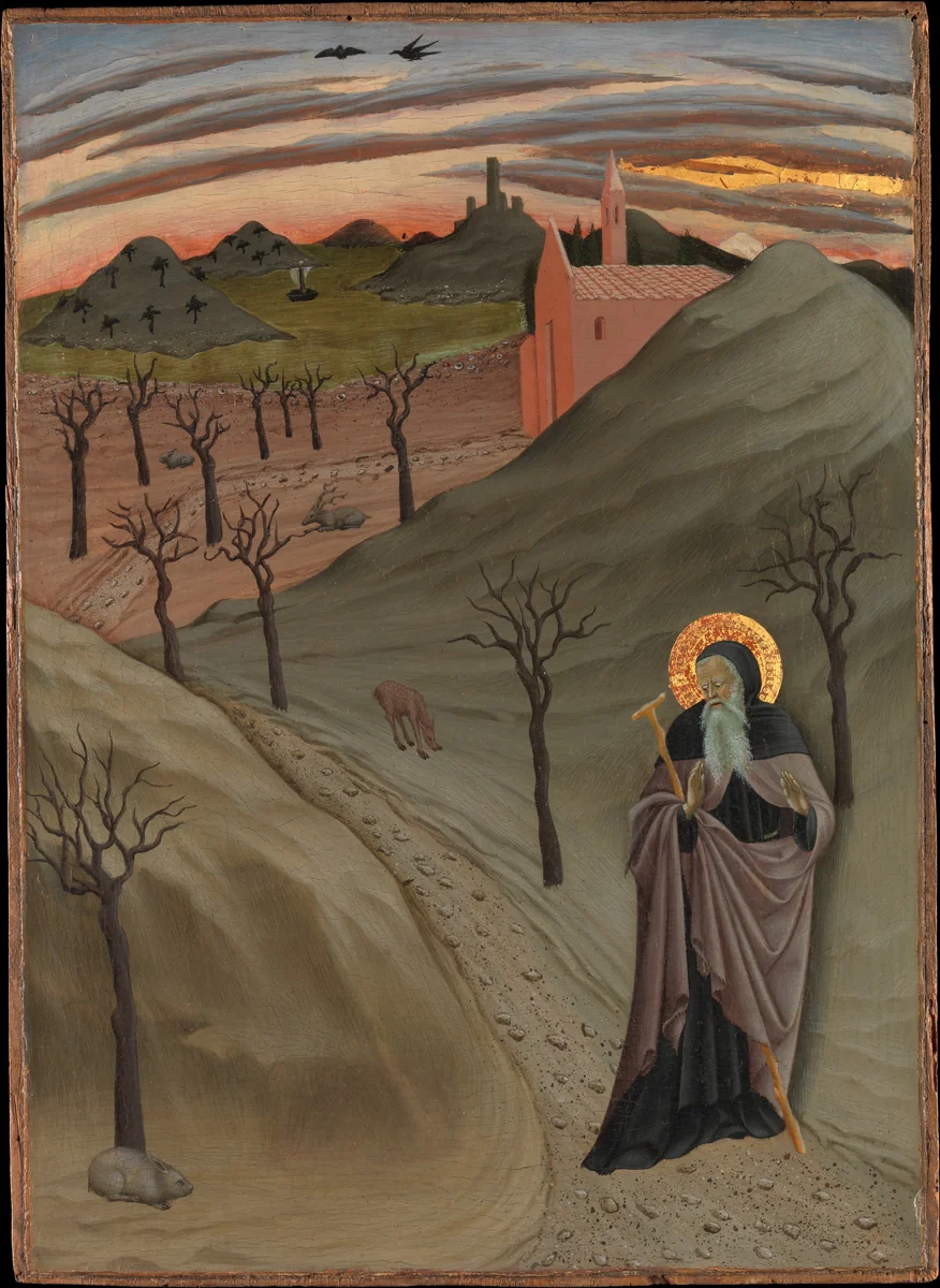 Saint Anthony the Abbot in the Wilderness by Osservanza Master, painting, 1432-1438