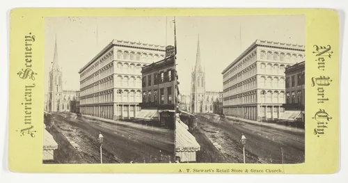 A.T. Stewart's Retail Store & Grace Church, New York by Artist Unknown, photograph, 1875-1899