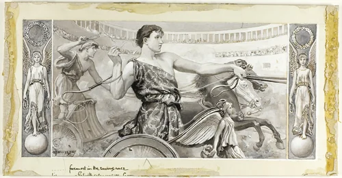 Foremost in the Envious Race by Will Hicock Low, drawing, 1885