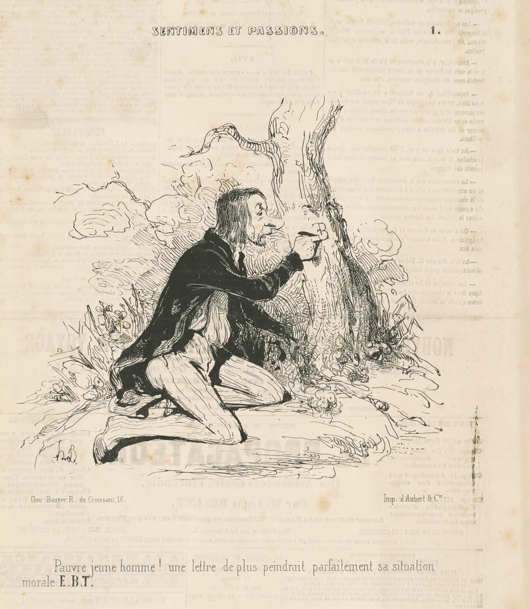 Pauvre jeune homme! by Honoré Daumier, print, 1840
