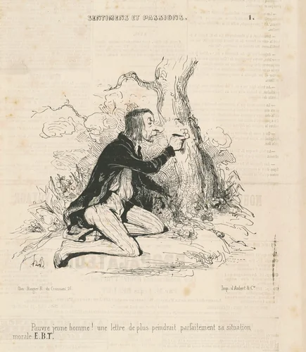 Pauvre jeune homme! by Honoré Daumier, print, 1840