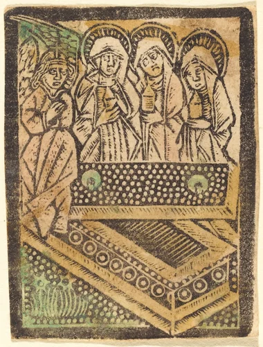 The Three Maries at the Tomb by Master of the Aachen Madonna, print, 1470-1480