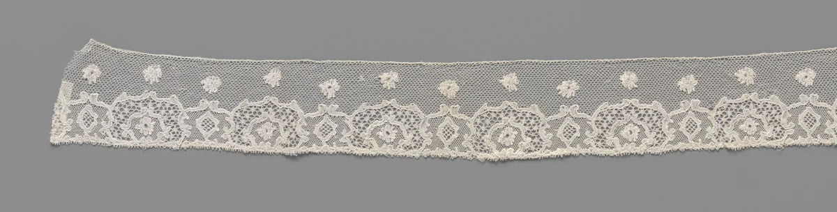 Strook kloskant met aaneengeschakelde schildvormige cartouches by anonymous, other, 1840-1849