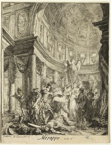 Mérope by Gabriel Jacques de Saint-Aubin, print, 1750