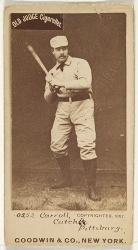Frederick " Fred" Herbert Carroll, Catcher, Pittsburgh, from the Old Judge series (N172) for Old Judge Cigarettes by Goodwin & Company, photograph, 1887