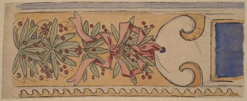 Study for a Border Design by Charles Sprague Pearce, drawing, 1890-1897