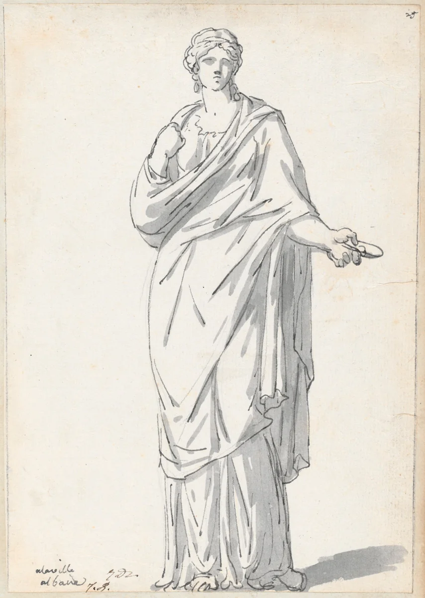 Woman from the Villa Albani by Jacques-Louis David, drawing, 1775-1780
