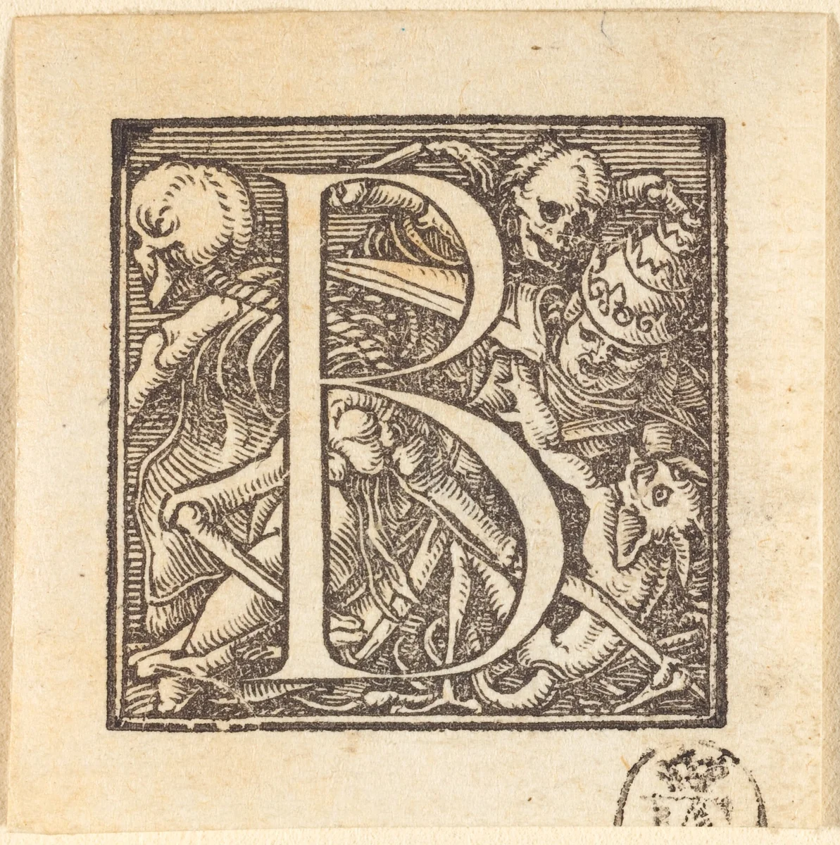 Letter B by Hans Lützelburger, print, 1518-1528