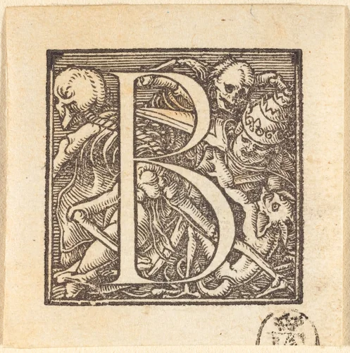 Letter B by Hans Lützelburger, print, 1518-1528