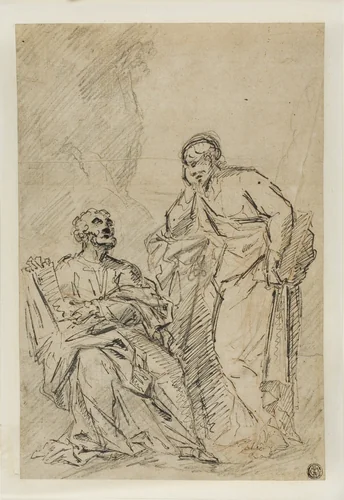 Two Philosophers by Unknown Artist, drawing, 1600-1699