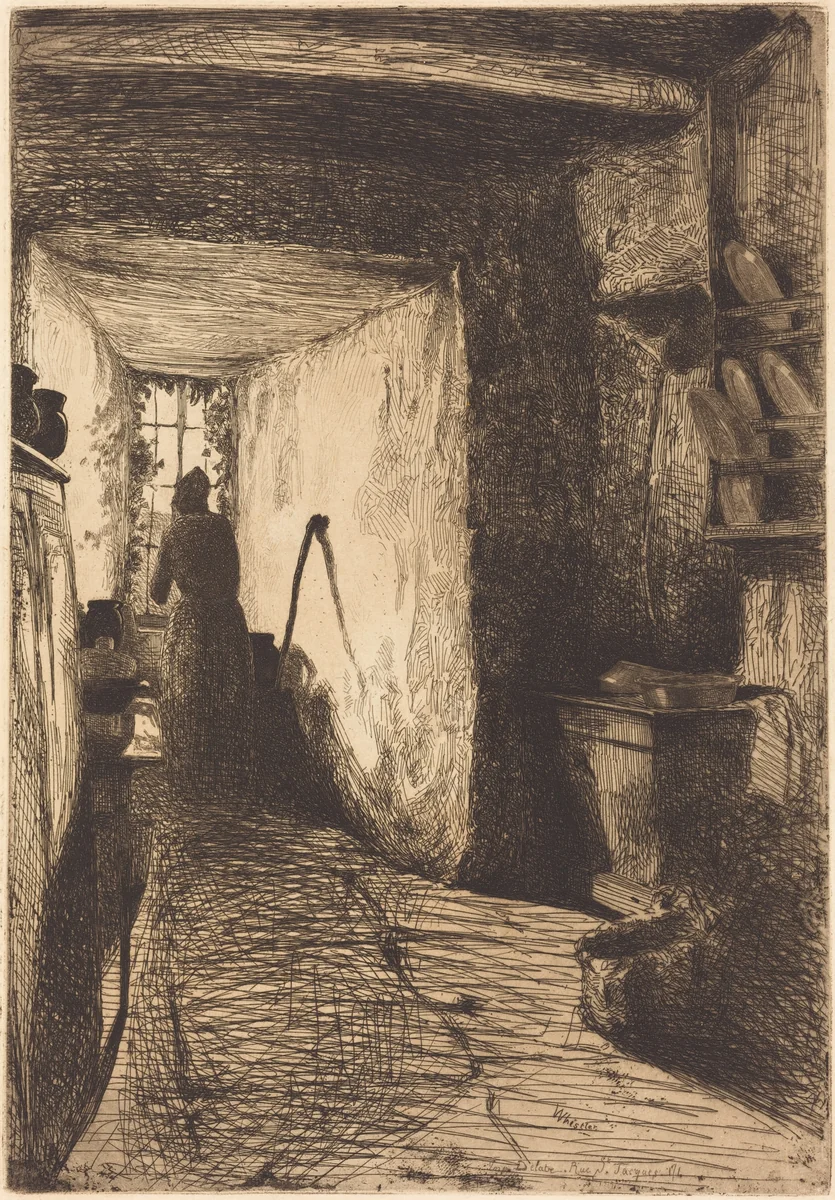 The Kitchen by James McNeill Whistler, print, 1858