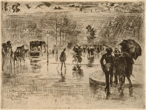 Le Retour des Artistes by Félix-Hilaire Buhot, print, 1877