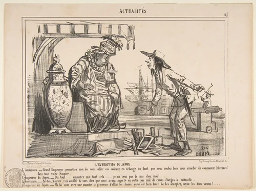 The Japan Expedition, from Actualités, published in Le Charivari by Cham, print, 1853