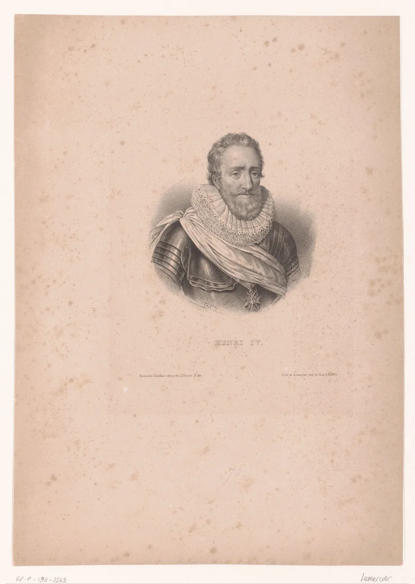 Portret van Hendrik IV van Frankrijk by anonymous, print, 1833-1837