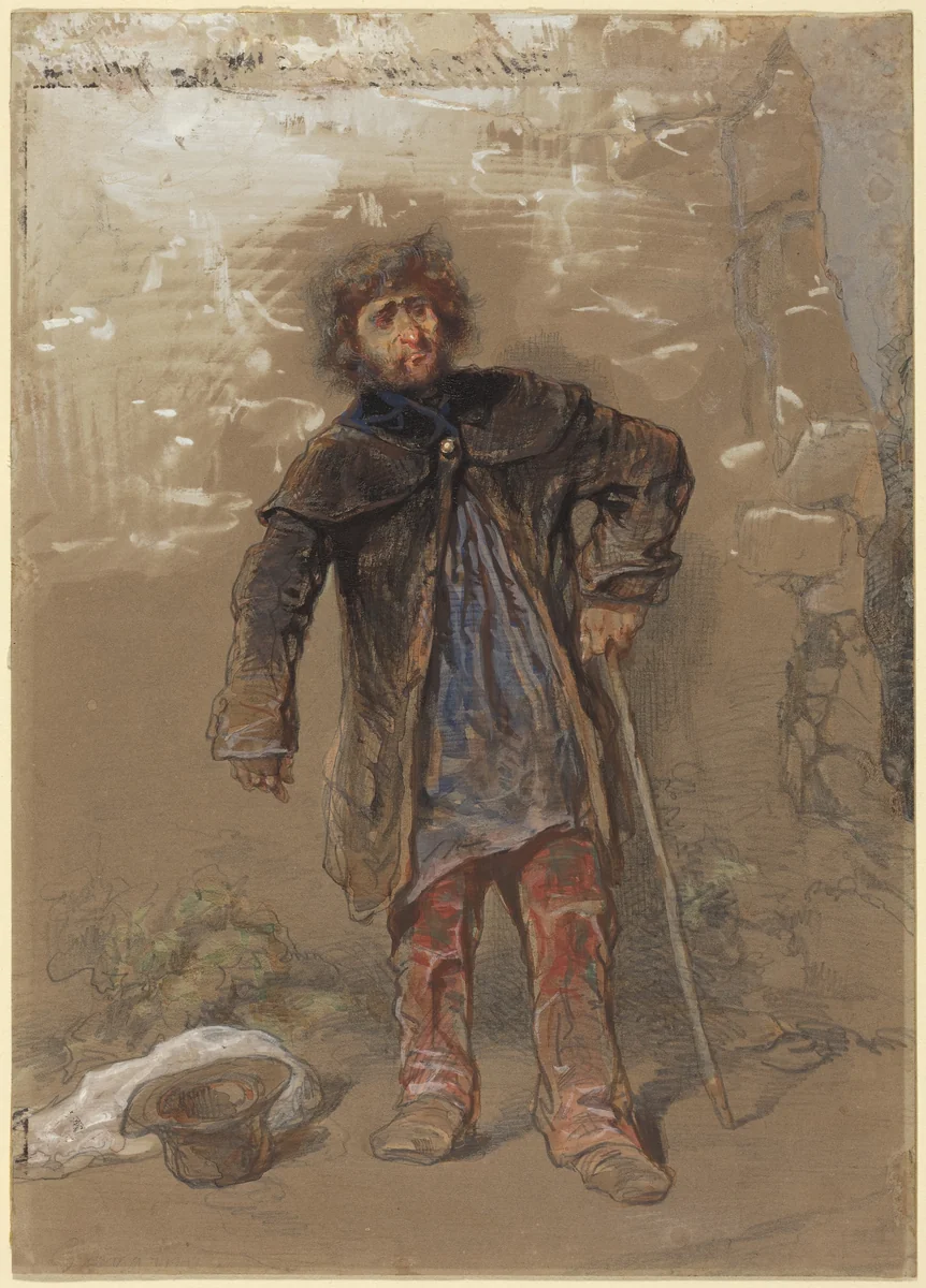 English Beggar by Paul Gavarni, drawing, 1804-1866