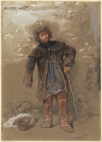 English Beggar by Paul Gavarni, drawing, 1804-1866
